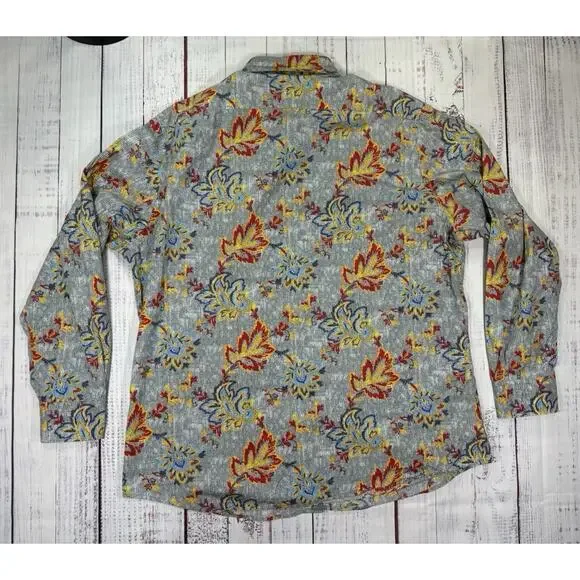 Cremieux Shirt Mens Size XL Multi Paisley Cotton Long Sleeve Collar Button Down - Picture 2 of 6